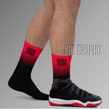 Socks To Match Jordan 11 Bred Velvet - Fade Away