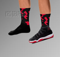 Socks To Match Jordan 11 Bred Velvet - Jagged