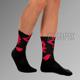 Socks To Match Jordan 11 Bred Velvet - Jagged