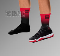 Socks To Match Jordan 11 Bred Velvet - Fade Away