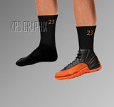 Socks To Match Jordan 12 Brilliant Orange - 23'S