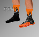 Socks To Match Jordan 12 Brilliant Orange - Flames