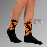 Socks To Match Jordan 12 Brilliant Orange - Jagged