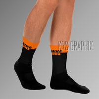 Socks To Match Jordan 12 Brilliant Orange - Two Tone