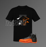 T-Shirt To Match Jordan 12 Brilliant Orange - Raiden Inspired