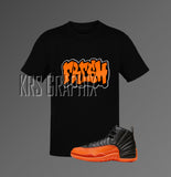 T-Shirt To Match Jordan 12 Brilliant Orange - Fresh Graffiti Style