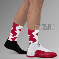 Socks To Match Jordan 12 Cherry - Jagged