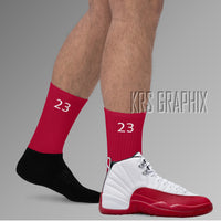 Socks To Match Jordan 12 Cherry - 23'S Red