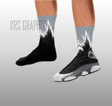 Socks To Match Jordan 13 Black Flint - Flames