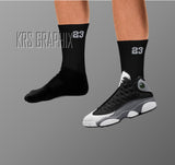 Socks To Match Jordan 13 Black Flint - 23'S