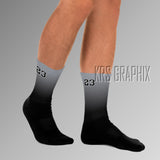 Socks To Match Jordan 13 Black Flint - Gradient