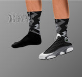 Socks To Match Jordan 13 Black Flint - Jagged