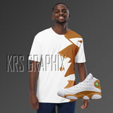 Full Print Shirt To Match Jordan 13 Wheat - Jagged