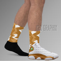 Socks To Match Jordan 13 Wheat - Jagged