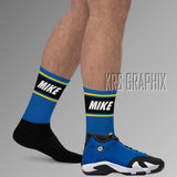 Socks To Match Jordan 14 Laney - Mike In Stripes