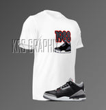 T-Shirt To Match Jordan 3 Black Cement - '1988 Jordans'