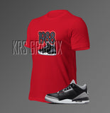 T-Shirt To Match Jordan 3 Black Cement - '1988 Jordans'