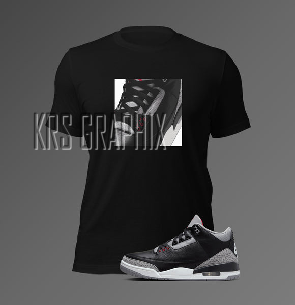 T-Shirt To Match Jordan 3 Black Cement - Classic