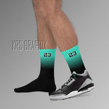 Socks To Match Jordan 3 Green Glow - Gradient 23