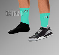 Socks To Match Jordan 3 Green Glow - Green Glow 23