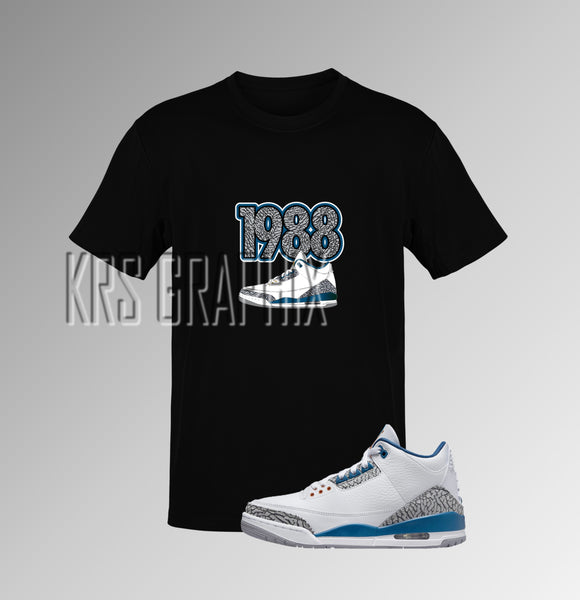 T-Shirt To Match Jordan 3 Wizards Pe - '1988 Jordans'