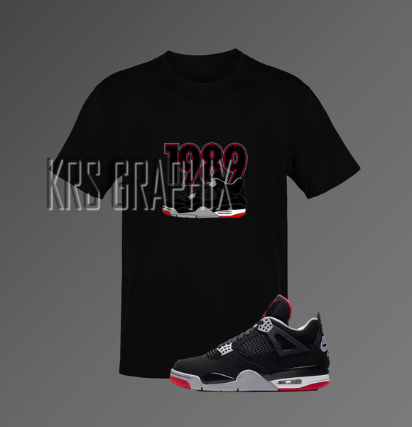 T-Shirt To Match Jordan 4 Bred Reimagined - '1989 Jordans'