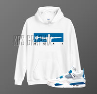 Hoodie To Match Jordan 4 Military Blue - Wings Of The Goat