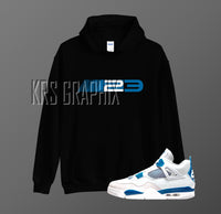 Hoodie To Match Jordan 4 Military Blue - 23 Fresh