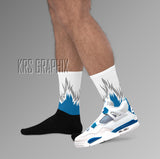 Socks To Match Jordan 4 Military Blue - Flames