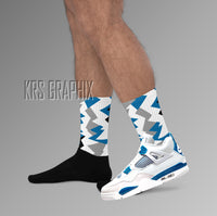 Socks To Match Jordan 4 Military Blue - Jagged