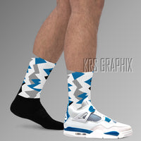 Socks To Match Jordan 4 Military Blue - Jagged