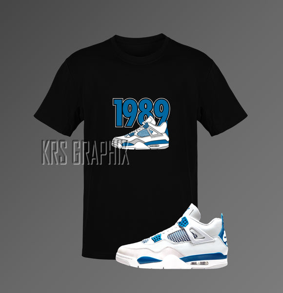 T-Shirt To Match Jordan 4 Military Blue - '1989 Jordans'