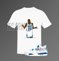 T-Shirt To Match Jordan 4 Military Blue - The Shrug