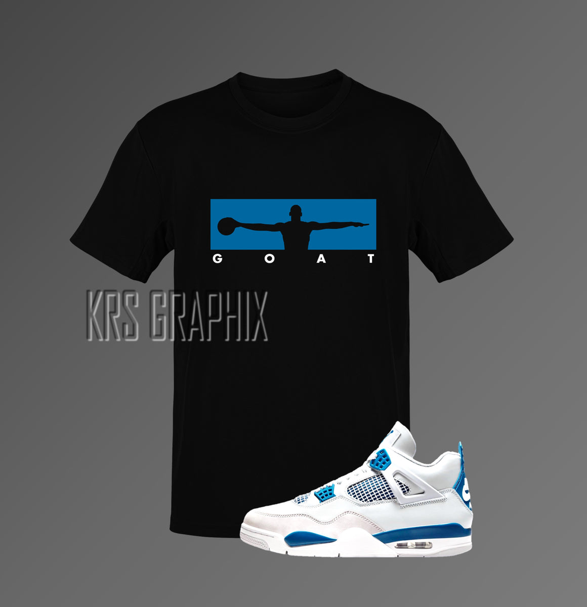 T-Shirt To Match Jordan 4 Military Blue - Wings Of The Goat – KRS Graphix