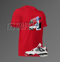 The Dopest T-Shirt To Match Jordan 4 OG's - Cement, Fire Red, Military Blue & BREDs - Fantastic Fours