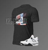 The Dopest T-Shirt To Match Jordan 4 OG's - Cement, Fire Red, Military Blue & BREDs - Fantastic Fours