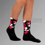Socks To Match Jordan 4 Red Cement - Jagged