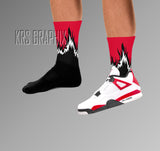 Socks To Match Jordan 4 Red Cement - Flames