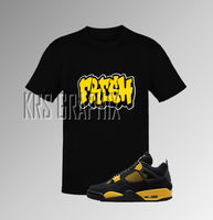 T-Shirt To Match Jordan 4 Thunder - Fresh Graffiti Style