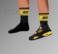Socks To Match Jordan 4 Thunder - Mike In Stripes