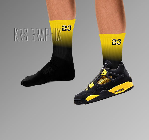Socks To Match Jordan 4 Thunder - Gradient