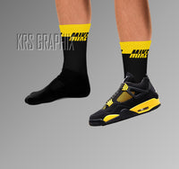 Socks To Match Jordan 4 Thunder - Mike Two Tone