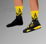 Socks To Match Jordan 4 Thunder - Flames