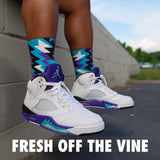Socks To Match Jordan 5 Grape - Jagged