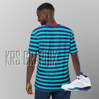 Full Print Shirt To Match Jordan 5 Grape - Bel-Air  Stripes