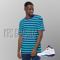 Full Print Shirt To Match Jordan 5 Grape - Bel-Air  Stripes