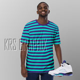 Full Print Shirt To Match Jordan 5 Grape - Bel-Air  Stripes