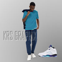 Full Print Shirt To Match Jordan 5 Grape - Bel-Air  Stripes