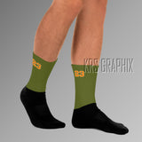 Socks To Match Jordan 5 Green Olive - Olive 23