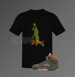 T-Shirt To Match Jordan 5 Green Olive - Sincerely Michael